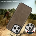 thumbnail image 4 of for iPhone 15 Case, Premium PU Leather + TPU Hybrid Shockproof Slim Cover, Compatible with MagSafe, Lightweight Classic Design Drop Protective Back Case, for iPhone 15, Coffee, 4 of 6