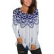thumbnail image 2 of Tops de cuello redondo transpirables cómodos de manga larga con estampado de moda para mujer Pompotops FGAJ9660, 2 of 5