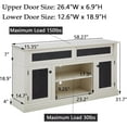 thumbnail image 2 of Retro TV Stand for 65 Inch TV, TV Console Cabinet with Storage, Entertainment Center for Living Room Bedroom Meeting Room, Media Console with Adjustable Shelves Door, White-37.1‘’H, 2 of 7