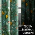 thumbnail image 5 of Topfinel Fancy Hummingbird Patterned Curtain,SageGreen Curtains for Living Room, Thermal Insulated Blackout Curtains for Bedroom, Floral Vintage Lemon Curtains 90 inch Length 2 Panels Set, 5 of 11