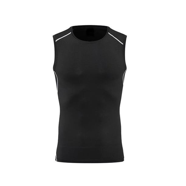 Camiseta sin mangas de compresión de secado rápido para hombre - Material mixto, ajuste ceñido, para correr/fitness
