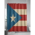 thumbnail image 5 of Fsddascl Puerto Rico Flag Shower Curtain Set - Long 72" x 84" Washable Bathtub Curtain with 12 Hooks, Red Blue Vintage Waterproof Fabric Stall Shower Curtains for Bathroom/Bathtub Décor, 5 of 6