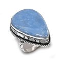 thumbnail image 2 of Natural Angelite Stone Gemstone Handmade 925 Steling Silver Ring Size 8.5, 2 of 2