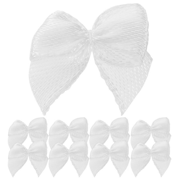 60 lazos de cinta con flores, hechos a mano, de colores brillantes, accesorios para el cabello para niñas, color blanco