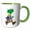Green/White, variant on 3drose, Funny Cute Green Tree Frog Hiking and Camping Nature Cartoon, 11oz Two-tone Black Mug