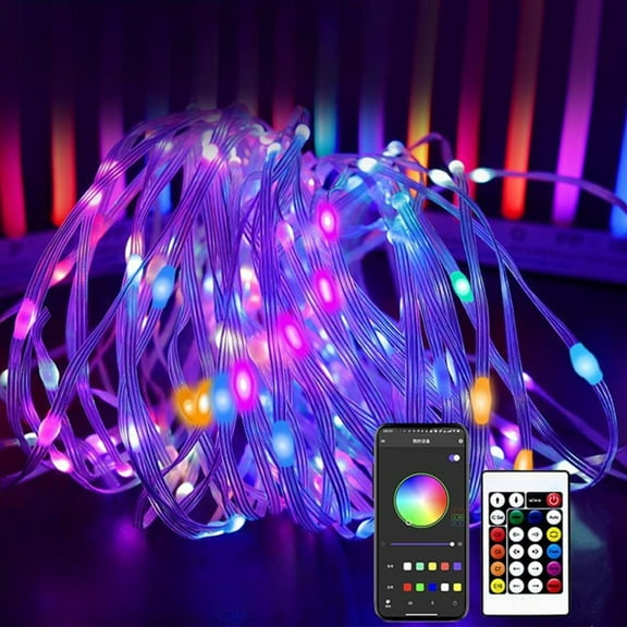 32.8ft Pool Lights for Above Ground Pools, Waterproof LED Light with Remote for Frame Swimming Pools Outside, Trampoline Lights Pool Accessories, Outdoor String Clearance