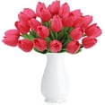 thumbnail image 3 of Tulips Artificial Flowers 20PCS Real Touch Tulips Flowers Tulips Faux Flowers for Home Decoration Wedding Bouquet Party Baby Shower Centerpieces Bridal Bouquet Decor (Red), 3 of 4