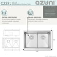 thumbnail image 3 of Azuni Undermount 28" Stainless Steel Double-Bowl Workstation Kitchen Sink with 6 Accessories C228L, 3 of 11