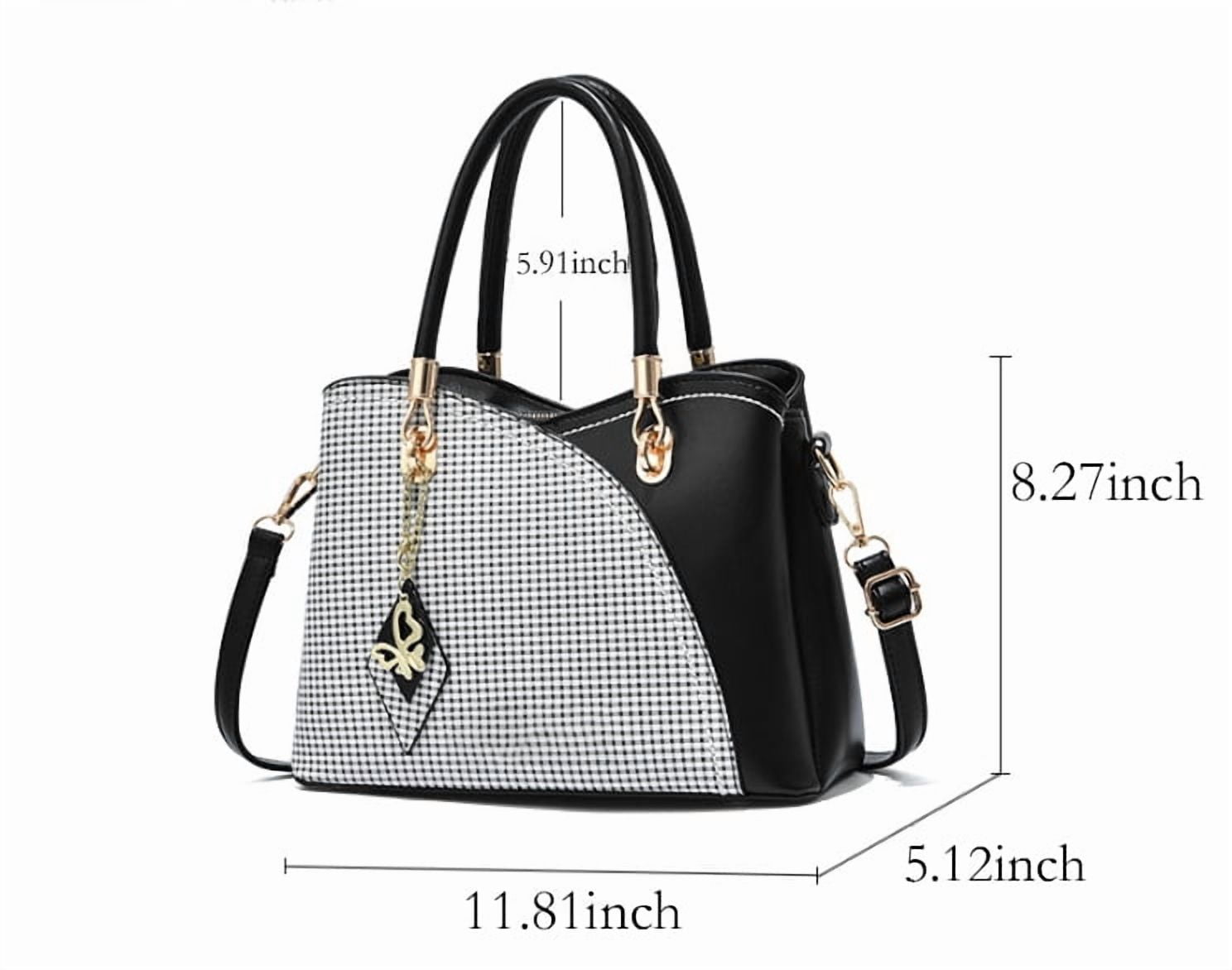 Purses and Handbags for Women's Patchwork Top Handle Satchel Shoulder Bags Fashion Leather Messenger Tote Handbag