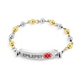 thumbnail image 2 of Bling Jewelry Womens Identification Medical ID Bracelet Stainless Steel Ball Bead Chain 7.5 Inch, 2 of 4