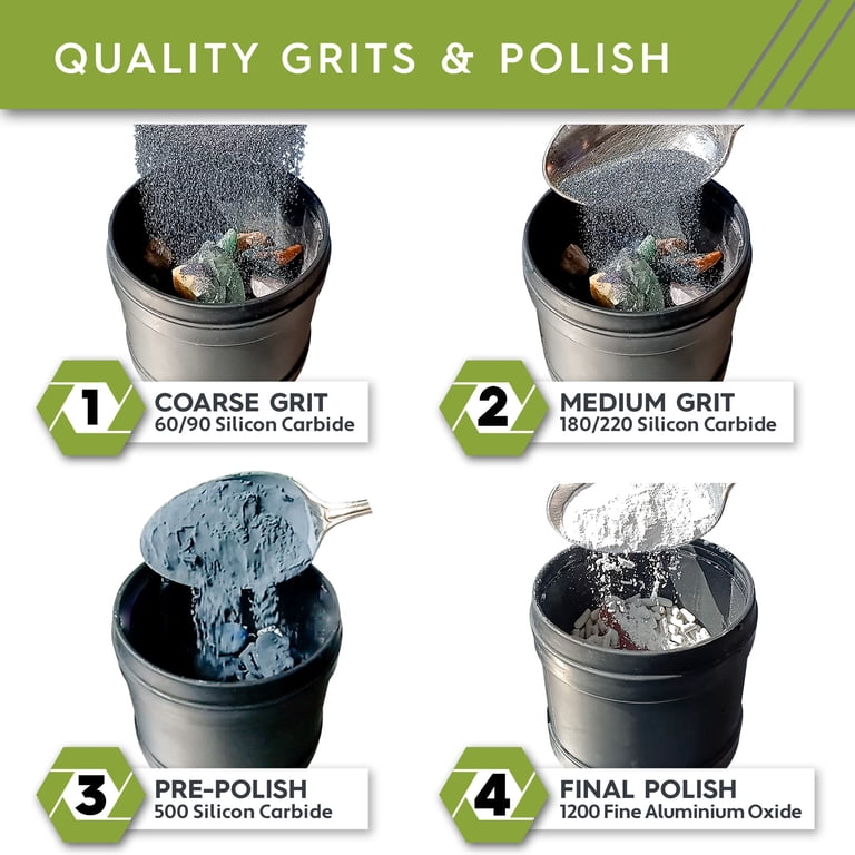 Free Shipping! Polly Plastics Rock Tumbler Grit Kit with Ceramic