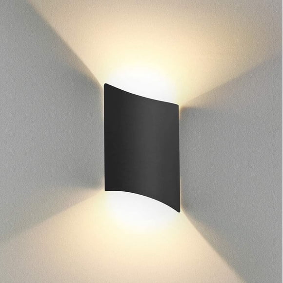 Lampe Murale LED 12W Intérieure Extérieure Bas LED Moderne Blanc Chaud Étanche IP65 Aluminium Appliques Murales pour Salon Escalier Couloir Chambre Jardin [Classe Énergétique F]