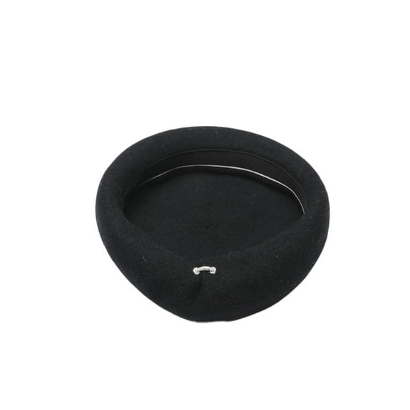 SWSMCLT Women's Beret Hat Metal Casual Winter Cap Wool Party Spring Hat Black One Size