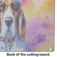 thumbnail image 3 of Basset Hound Hippie Dawg Glass Cutting Board Large 12 in x 15 in, 3 of 5