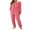 Pink, variant on Michellecmm Women Christmas Hooded One-piece Trousers Coral Fleece Solid Color Zipper Jumpsuit Lady Winter Thermal Home Wear