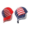 thumbnail image 3 of 2pcs American Flag Patriotic Flag Baseball Sparkle Rhinestone Hat for Women, 3 of 9
