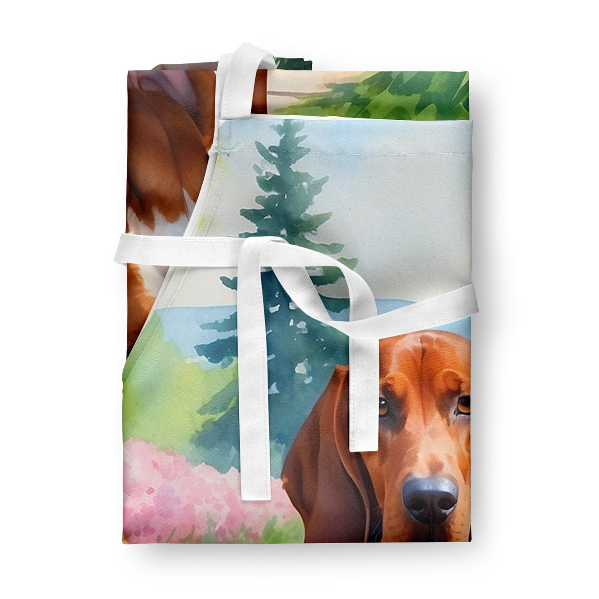 Redbone Coonhound Spring Path Apron 27 in x 30 in