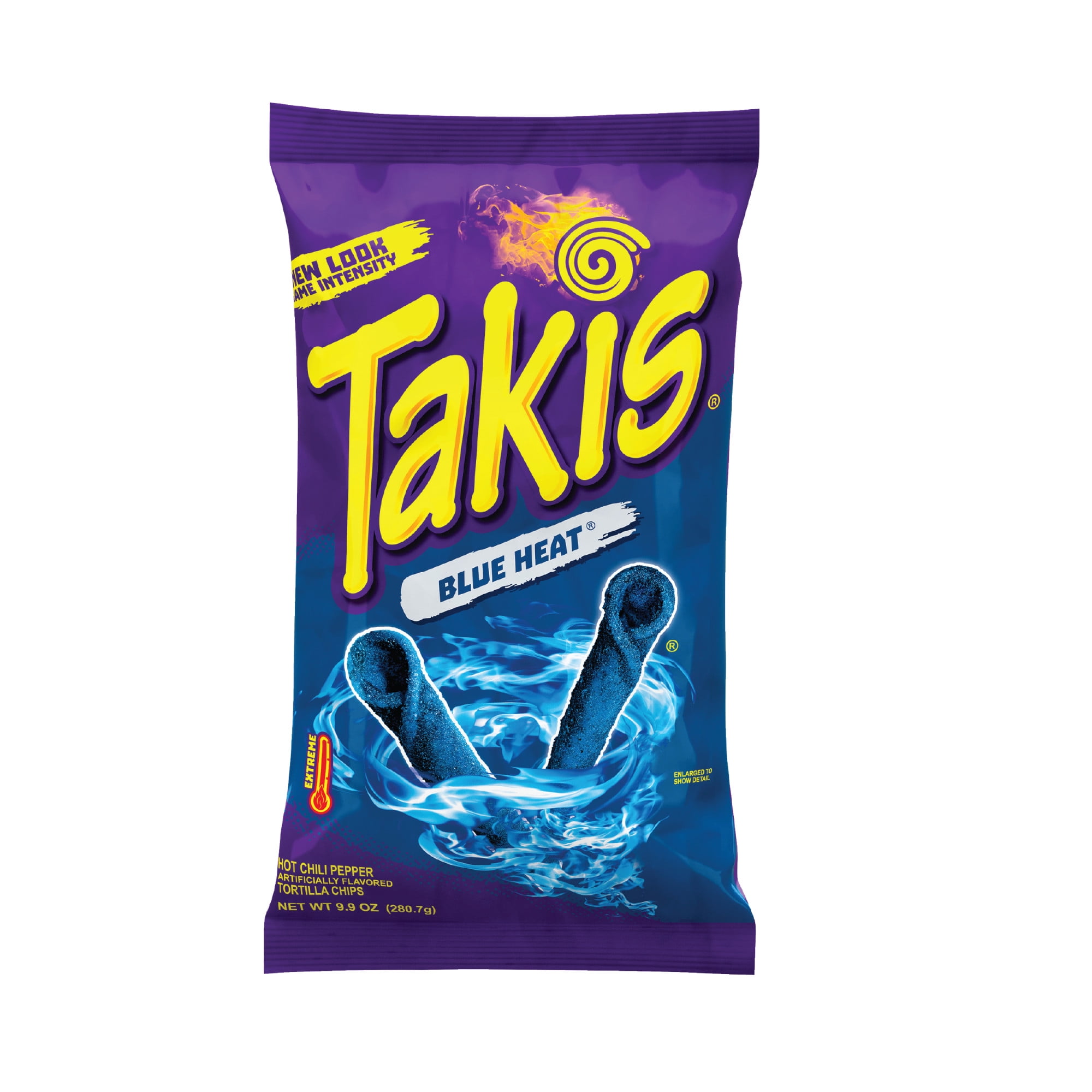 Takis Blue Heat Rolls 9.9 oz Bag,  Hot Chili Pepper Flavored Spicy Tortilla Chips