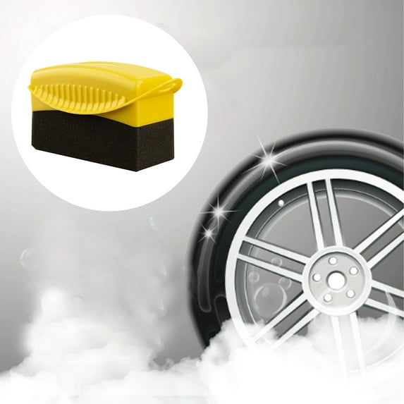 Cheers.US Sponge Brush Quick Polish Waxing Sponge Polishing Car Tire Brush Quick Polish, Non-slip, Durable for Vehicle