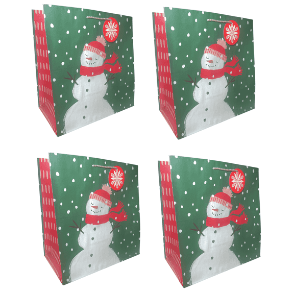 Inspirations from Hallmark Large Gift Bag, Snowman With Hat, 4ea., 14.88"x14.63"