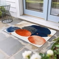 thumbnail image 2 of Navy Blue Burnt Orange Doormat Outdoor Entrance 20"x31.5", Middle Century Modern Geometric Absorb Moisture Dirt Door Mats, Non-Slip Rubber Backing Floor Mats Indoor, Low-Profile Front Door Rugs, 2 of 9