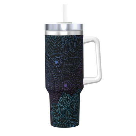 

KLL Boho Print 40oz Stainless Steel Insulated Car Cup Coffee Mug with Spillproof Lid - Keep Your Drink Hot or Cold on the Go