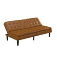 Mainstays Memory Foam Futon with Cupholder and USB, Camel Faux Leather
