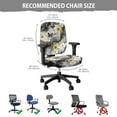 thumbnail image 6 of SCRAWLGOD Removable Office Chair Covers Comfortable Non-Slip Swivel Chair Cover Universal Anti-Dust Computer Desk Chair Seat Covers, 2 Pieces, Marble Print Sunflower Love Butterfly Gray, 6 of 7
