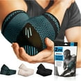 thumbnail image 1 of POWERLIX Support de compression pour Coude (Paire) - Manchon de Coude pour Tendinite, Tennis et Traitement du Coude pour Golfeurs, Arthrite, Entraînements, Musculation - Réduit la Douleur au Coude (Bleu, P), 1 of 4