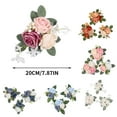 thumbnail image 2 of Set of 3 Cake Topper Flowers for Cake Decorating, Boho Burnt Orange Fall Floral Cake Decor, Wedding & Bridal Party Dessert Decoration,Valentine’s Day Rose Tabletop Décor,Romantic Event Display Accent, 2 of 5