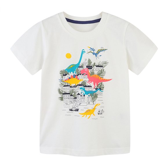 KYAIGUO 2-8Y Toddler Kids Boys Summer Cartoon T-Shirt Baby Short Sleeve Casual Tees Shirt