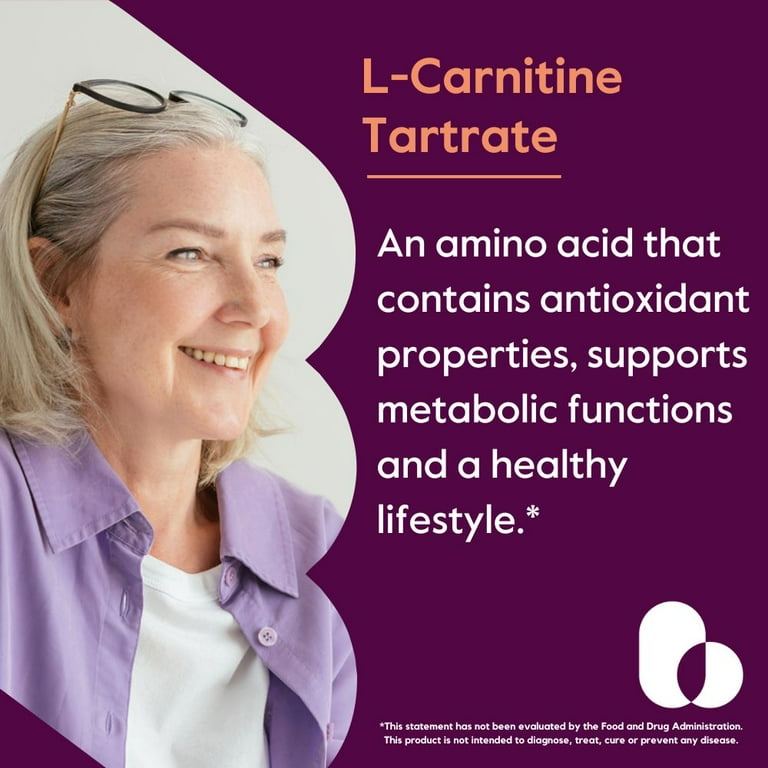 Bestvite L-Carnitine Tartrate 500mg, 120 Capsules, Supports Lean Muscular  Health - Walmart.com