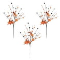 thumbnail image 3 of 3 ramas artificiales de hojas de arce, arreglos florales, adornos otoñales, bayas de naranja y negro, ramas de calabaza para regalo de Halloween., 3 of 8