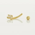 thumbnail image 5 of Anygolds 14K Real Solid Gold Lotus Flower Curved Barbell - Rook, Eyebrow, 16G, 5 of 7