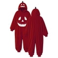 thumbnail image 5 of HNMKIU Pumpkin Hooded Onesie Pajamas, Loose Fit Halloween Homewear Soft Plush Unisex Cosplay For Night Party Red,XL, 5 of 7