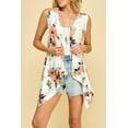 thumbnail image 4 of Made by Johnny Women's Lightweight Sleeveless Draped Open Cardigan XXL WHITE_FLORAL, 4 of 6