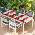 thumbnail image 2 of Valentine's Day Table Cloths for 4 Foot Rectangle Tables, Romantic Roses Love Heart Gnomes Rustic Patio Waterproof Elastic Fitted Tablecloths, Washable Rectangular Table Cover for Camping, 2 of 8