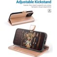 thumbnail image 4 of iPhone 13 Pro Case, iPhone 13 Pro 5G Case[Card Holder][Kickstand] [TPU Inner Shell][RFID Blocking] Flip Phone Cover Compatible for 6.1 Inch iPhone 13 Pro -Black - 3 Rear Cameras (Peach Metallic), 4 of 7