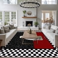 thumbnail image 3 of Rectangle Area Rugs 5 x 8 Ft, Red Black Chef Non-Slip Residential Carpet, Cartoon Cute Watercolor Cooking Plaid Indoor Crawling Mats Runner Rugs for Living Room/Dining Room/Bedroom, 3 of 8