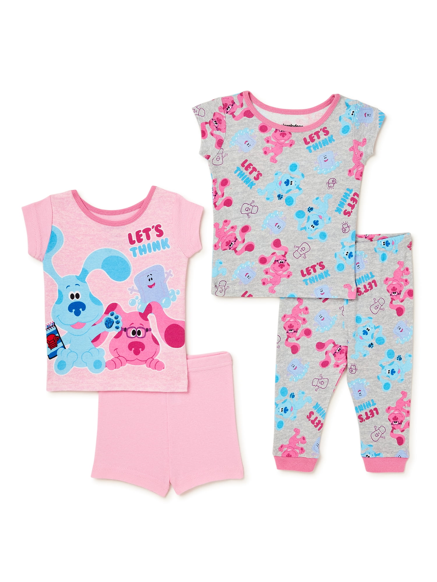 Blue's Clues Baby and Toddler Girl TShirt, Short, and Pants Pajama Set