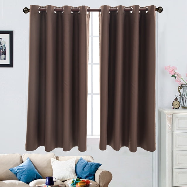 Adelgazamiento De Cortina Opaca Termo Oscurecimiento Decoración Para Dormitorio Café 52x63 pulgadas BLESIY Cortinas opacas para ventanas