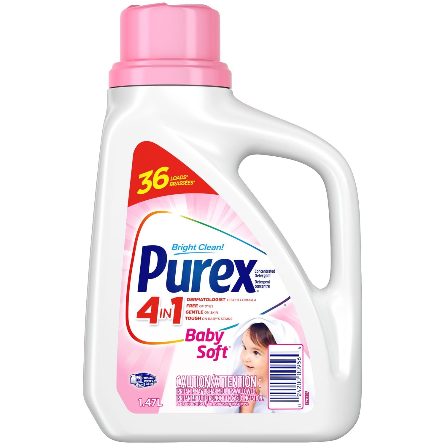 Purex 4 in 1 Hypoallergenic Concentrated Liquid Laundry Detergent, Baby ...