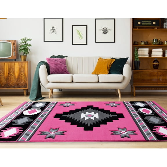 United Weavers Drachma Volos Southwestern Geometric Area Rug, Pink, 7'10" x 10'6"
