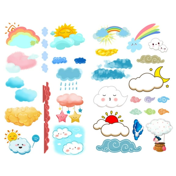 Cute Cloud Weather Aesthetic Sticker Pre-cut Cute Diary Travel Paper Journal Stickers Scrapbooking Stationery Sticker Flakes Art Supplies