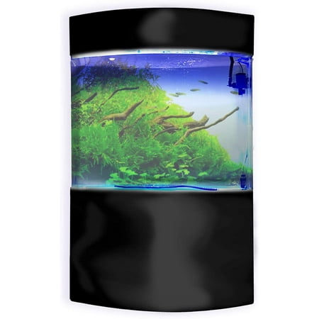 Penn-Plax Water World Luxury Large Acrylic Aquarium with Built-in Stand and Storage Top - 2 Size Options 360 View Great for Freshwater and Saltwater Fish 58 Gallon Bow Front