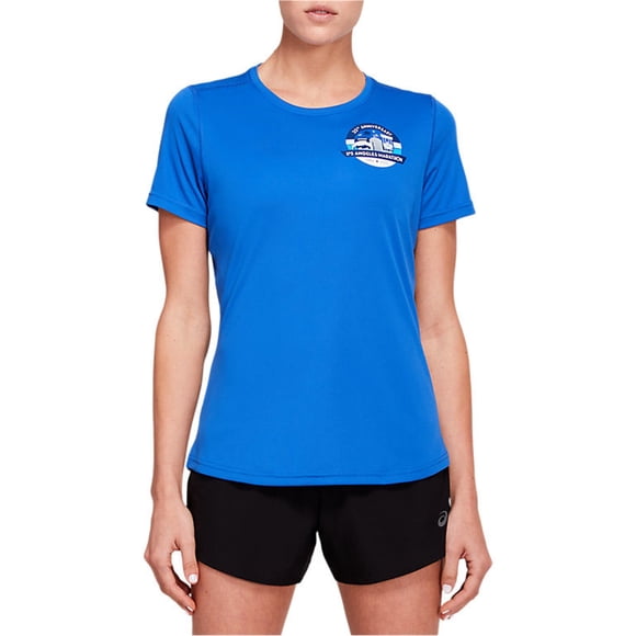 ASICS Womens L.A. Marathon Graphic T-Shirt, Blue, Medium