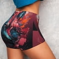 thumbnail image 2 of Sikiie Red Flame Wolf Head Print Workout Shorts Women Scrunch Butt Gym Shorts Seamless High Waist Tummy Control Yoga Biker Athletic Shorts, 2 of 5
