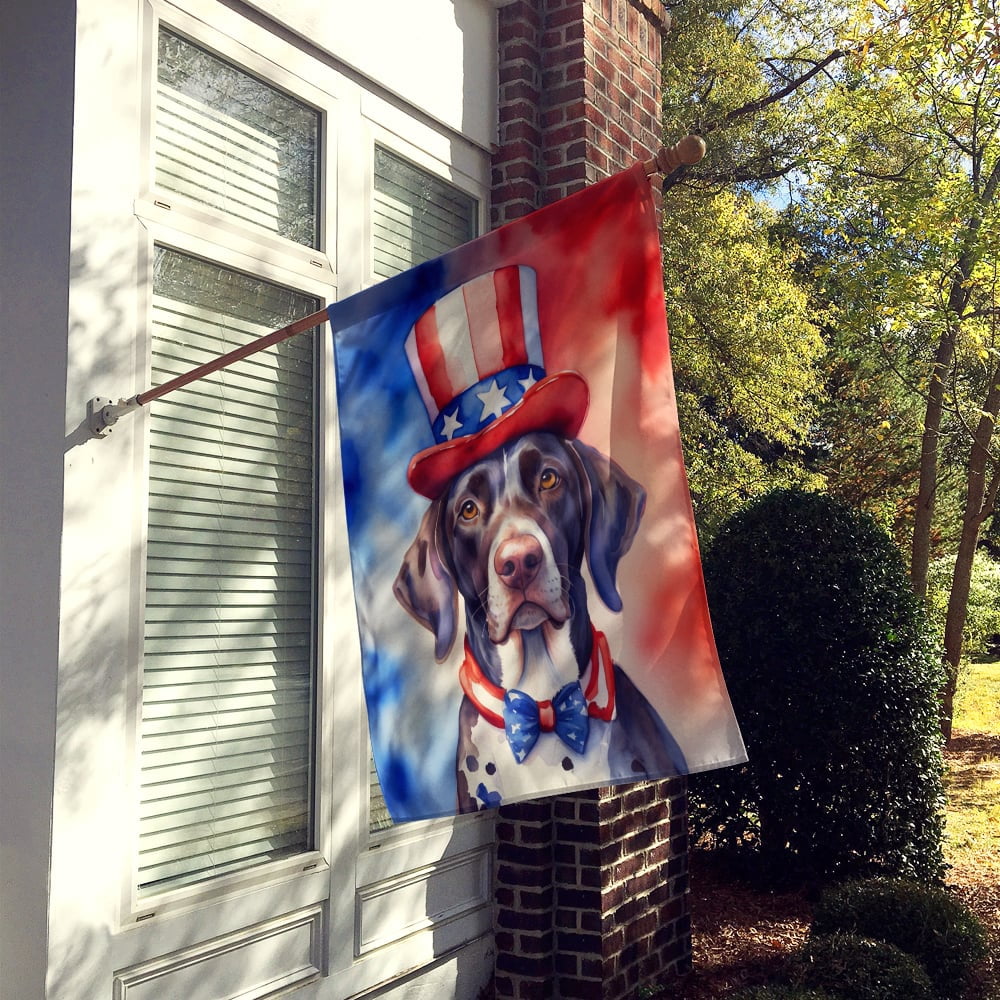 German Shorthaired Pointer Patriotic American House Flag 28 in x 40 in