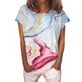 thumbnail image 1 of Gibobby Blusa Casual de Mujer Tops casuales verano para mujer, camiseta manga corta con cuello redondo y estampado floral, blusa tipo túnica con (Azul celeste,M), 1 of 4