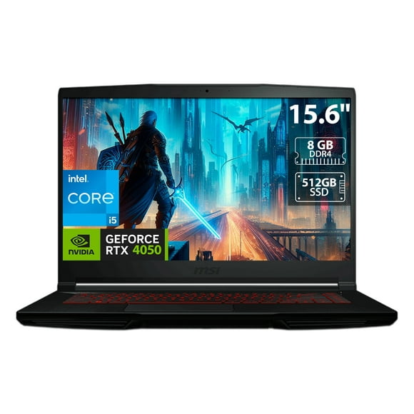 Laptop Gamer MSI Thin GF63: Intel Core i5, 8GB, SSD de 512GB, 15.6,RTX 4050, Windows 11 Home